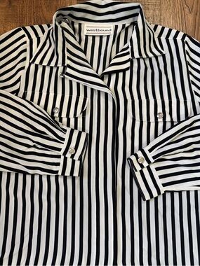 WESTBOUND Monochrome Striped Shirt black and white Size L